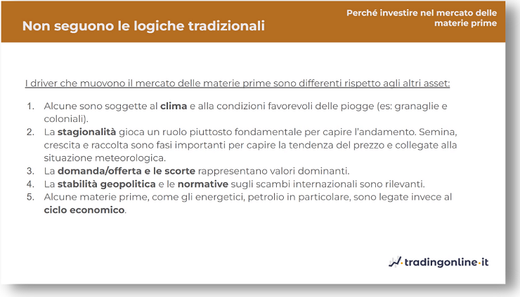 materie prime caratteristiche