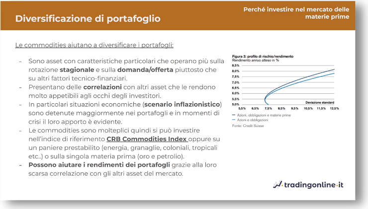 diversificazione con materie prime