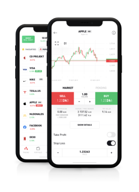 La app di trading di XTB