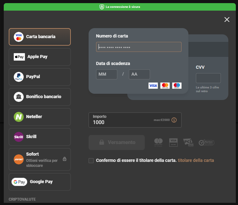 Capital.com metodi di deposito
