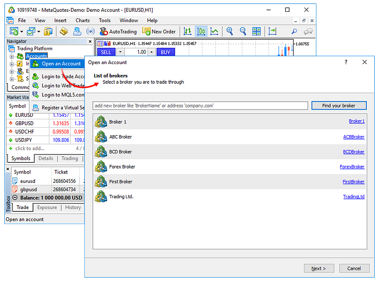 conto demo metatrader 5