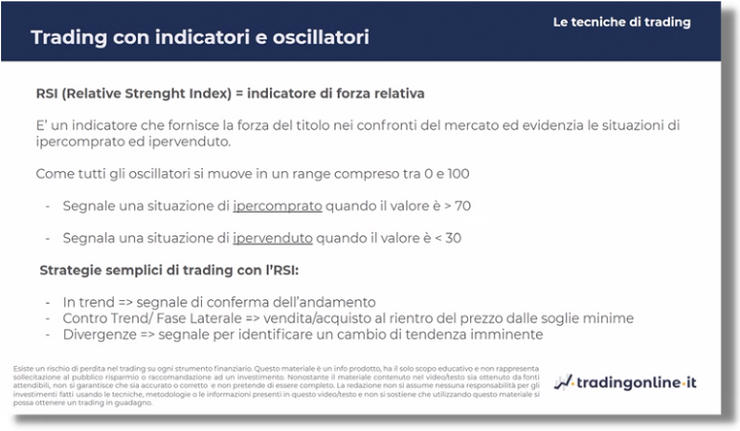 indicatori oscillatori indicatore RSI Relative Strenght Index
