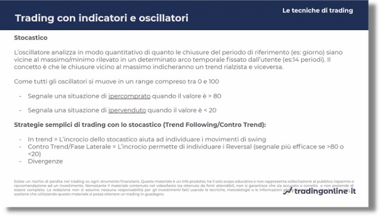 indicatori oscillatori indicatore Stocastico