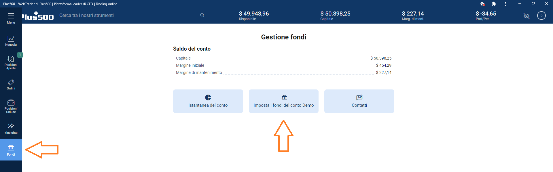 imposta Fondi conto Demo