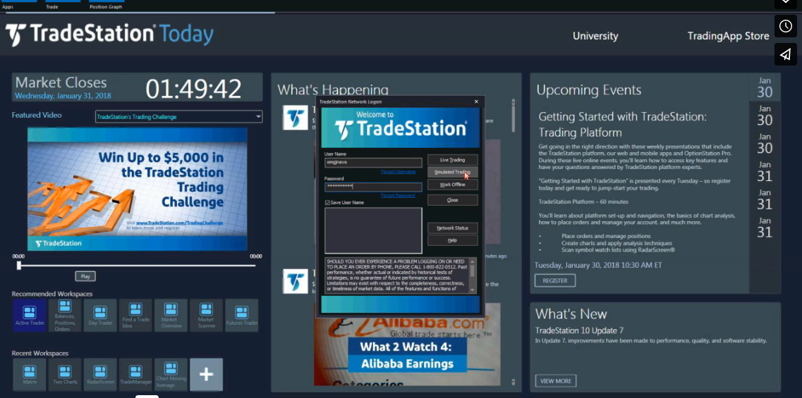 tradestation interfaccia