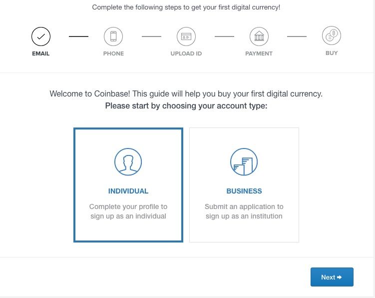 coinbase conto