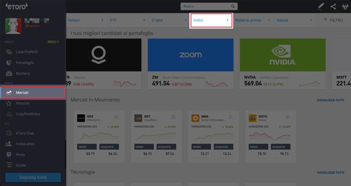 sp500 indice piattaforma etoro