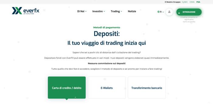 everFX costi deposito